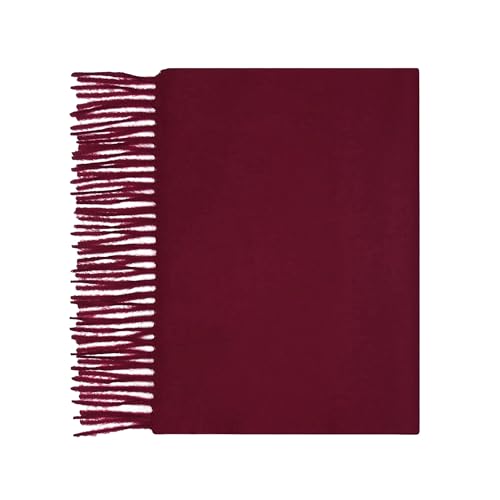 Lona Scott 100% Cashmere Scarf, Plain Scarf, Maroon