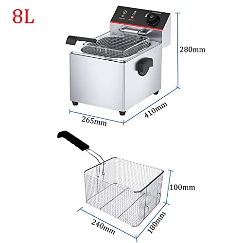 Cesta de fritadeira, fritadeira elétrica Fritadeira comercial de aço inoxidável Fritadeira única Fri