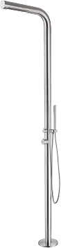 XJTNLB Garden Shower Stainless Steel Freestanding Pool Shower Outdoor Shower Pool Shower Stainless Steel Includes a Splash Shower and Hand Shower