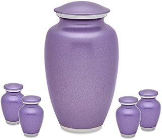 Violet Blush Adult Urn with 4 matching keepsake token urns
