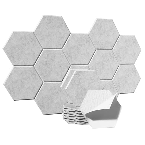 Image of Acoustic Panels, Magrowill 12-Pack Soundproof Wall Panels 14 X 12 X 0.4 Inches, Sound Absorbing Panels with Full Self-Adhesive, Interior Wall Decor Felt Tiles Board