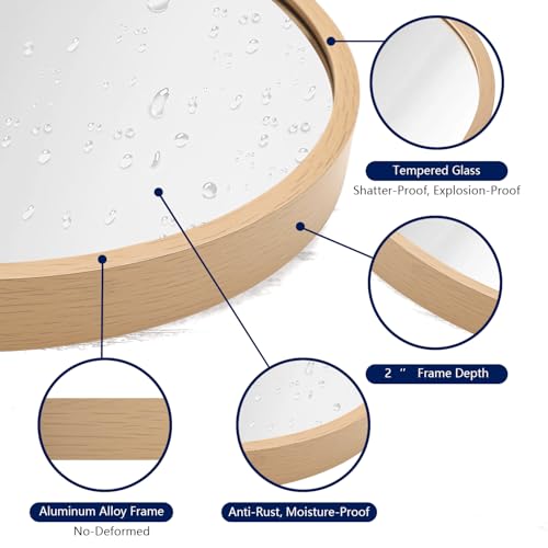 Image of Arched Bathroom Wall Mirror Aluminum Alloy Frame Hanging Vanity Mirror for Living Room Bedroom Entryway Vanity, Brushed Metal Framed Wall Mounted 16 inchx12 inch