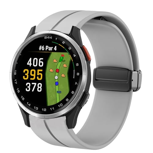 Lamshaw Garmin Approach S44�p�o���h 20mm �N�C�b�N�����[�X�\�t�g�V���R�� �X�|�[�c���X�g�o���h �����p�X�g���b�v Garmin Approach S50�AS44�AS42�AS40�X�}�[�g�E�H�b�`�ɑΉ� (�O���[)