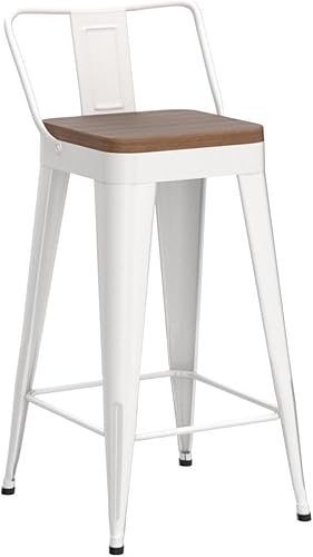 Miniatura 4 de Taburetes de bar de metal WENTMENT Juego de 4 Taburetes de altura de mostrador Taburetes de bar con respaldo removible Taburetes de bar de cocina de