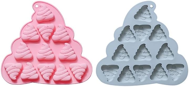 2 Pack Spoofing Feces Silicone Molds, Spoofing Themed Baking Moulds for Chocolate, Ice Cube, Cake, Dessert, Candy, Soap, Cupcake Topper, Jelly, Pudding, Wax Melts