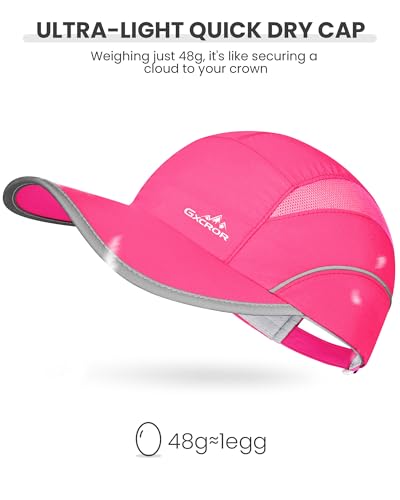 Image of GXCROR Quick-Dry Running Hat for Men & Women - UPF 50+ Breathable Mesh, Reflective Sports Cap for Outdoor, Hiking