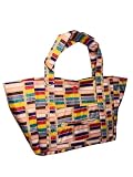 [Rebecca] ペットと一緒に お散歩バッグ ナイロン レディース メンズ PB-001 BAG 手提げバッグ ユニセックス 男女兼用 (ミニブロック柄ベージュ)