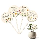 4 Stück Holz Blumenstecker Danke Dass Du Mir Beim Wachsen Geholfen Hast, Abschiedsgeschenk Erzieherin, Danke Erzieherin Geschenk, Erzieherin Geschenk Abschied, Deko für Blumentopf Kindergarten Lehrer