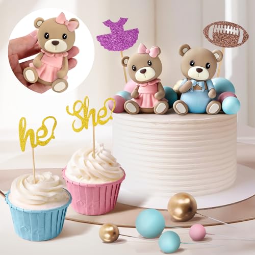 Gender Reveal Cake Topper, Bear Cake Decorations for Gender Reveal Party by Zafena - Used condition - Image 3