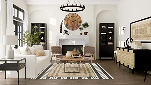 Infinity Instruments Wooden Barrel Wall Clock, Country Retro Farmhouse Style Elevates Any Room In The Home, 24 Inch, Dark Wood #TOP5