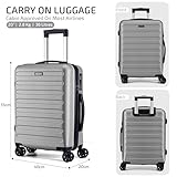 FLIEE Cabin Suitcase Hard Shell | Lightweight Suitcase | Telescopic Handle | TSA 3 Digit Combination Lock | 55x40x20cm Cabin | Suitable for Ryanair, Easyjet, Jet 2 Paid Carry-ons | (Grey, Cabin 20'') - Image 3