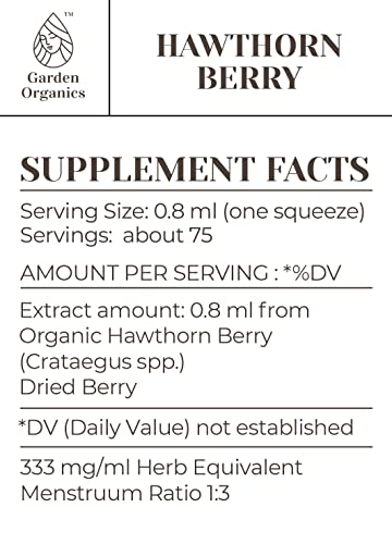 Garden S - Hawthorn Berry Alcohol-Free Extract, Hawthorn Berry (Crataegus Spp.) Dried Berry (4 Fl Oz) #TOP1
