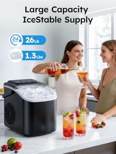 Mojgar Commercial Ice Maker Machine, 103lbs/24H with 33lbs Ice Storage Under Counter Ice Machine, Stainless Steel Built-in Freestanding Ice Maker Self-Cleaning for Home Bar - 3