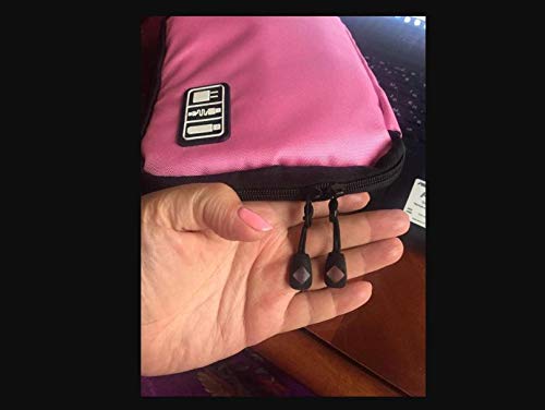 Pasta Estojo Organizador De Fios Carregadores Eletrônicos Cabos Usb Exclusiva (Rosa Claro)