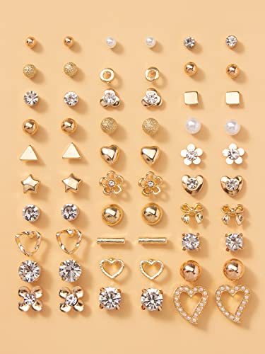 Image of Shining Diva Fashion 30 Pairs Combo Set Stylish Crystal Pearl Earrings for Women and Girls