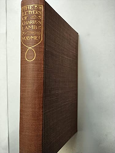 The Letters Of Charles Lamb VOLUME ONE B000IZBZ7E Book Cover