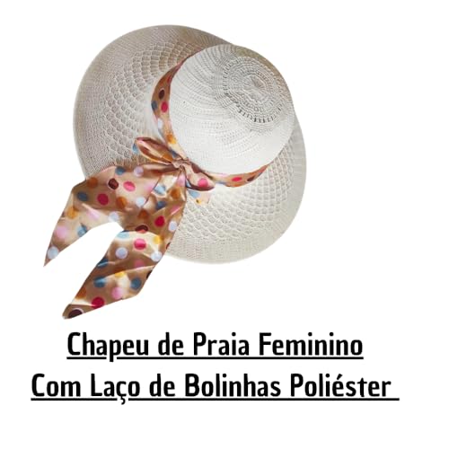 Chapéu de Praia Feminino, com Aba Larga e Proteção Contra os Raios de Sol.