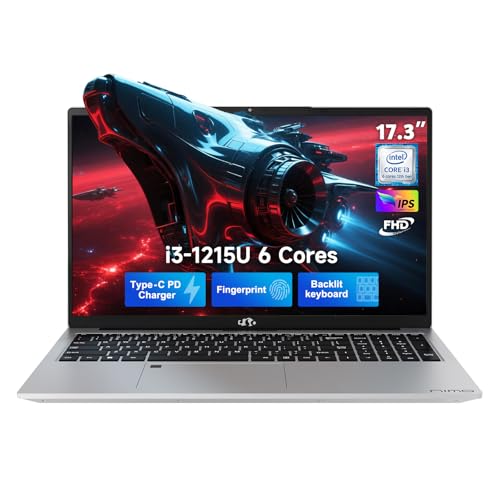 NIMO 17 Inch FHD IPS Laptop, 6 Cores i3-1215U 16GB RAM 512GB SSD (Up to 4.4GHz, Beat Ryzen 5 7520U) School Computer with 65W Typ