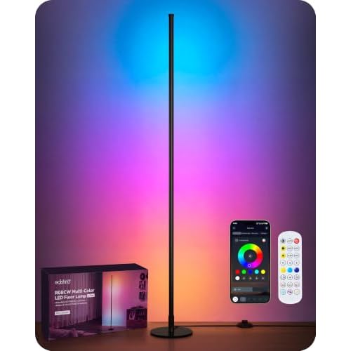 EDISHINE RGBCW Corner Floor Lamp, Music Sync, Smar