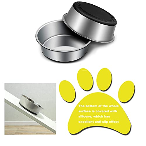 SUOXU Heavy Stainless Steel Dog Bowl,Dog Plate Bowls With Non-Slip Silicone Bases,Pet Feeding Bowls, Medium Dog Feeder Bowls and Water Bowl(M-17cm) - Image 4