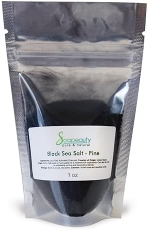 HAWAIIAN BLACK SEA SALT | 100% Natural Organic | Great Gourmet Finishing Salt & Perfect for Professional Skin, Hair & Bath Cosmetics | Fine Grain | (1 OZ)