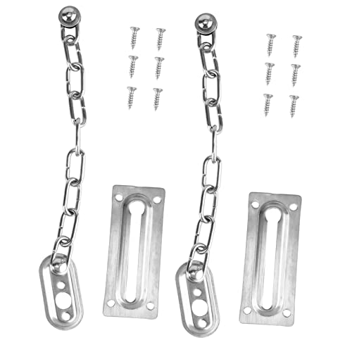 BAZEITFLOW 2piezas Cadena De Puerta Antirrobo De Acero Inoxidable Cerraduras De Seguridad Para Puertas Para Hogares y Oficinas Resistente y Duradero