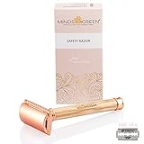 [NEU] Minds4Green® LADIES EDITION Rasierer Rose-Gold mit Olivenholzgriff ● RASIERHOBEL DAMEN inkl. 10 Rasierklingen ● Safety Razor PLASTIKFREI & NACHHALTIG