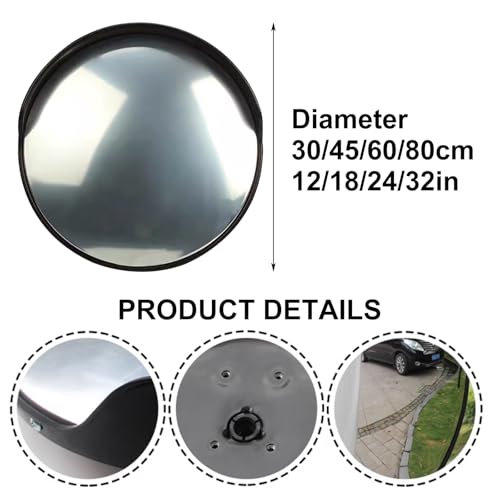 Miroir de circulation extérieur avec support réglable pour allée - 5