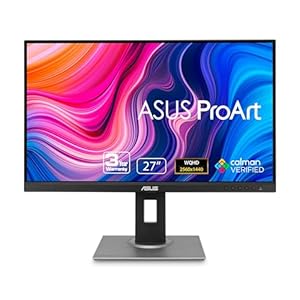 ASUS ProArt Display PA278QV 27” WQHD (2560 x 1440) Monitor, 100% sRGB/Rec. 709 ΔE