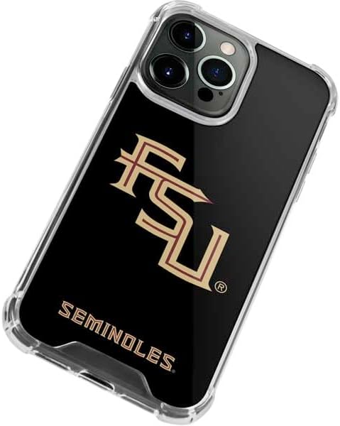 Skinit Clear Phone Case Compatible with iPhone 14 Pro - Officially Licensed Florida State FSU Seminoles Black Design