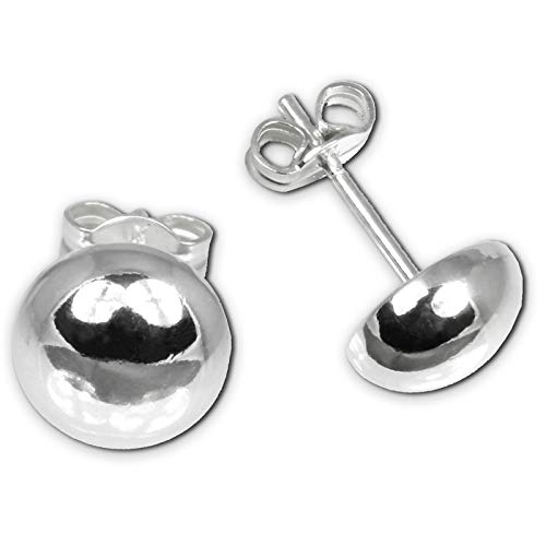 Preisvergleich Produktbild SilberDream Ohrringe 8mm für Damen 925 Silber Ohrstecker Halbkugel SDO5558