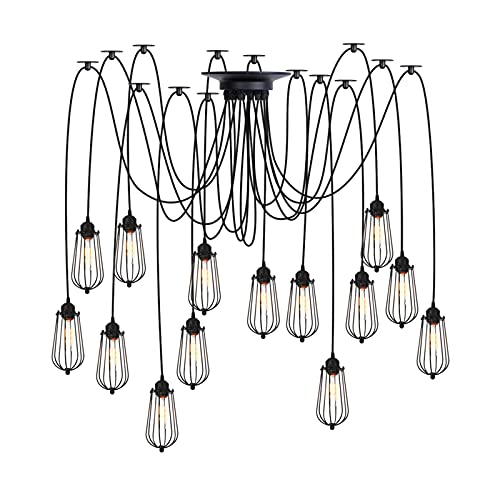 Lustre araignée vintage en métal pour illuminer une chambre ou un salon rétro