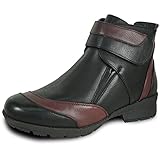 kozi Canada Ice Brake Women Waterproof Winter Snow Slip Resistant Ankle Bootie IVY Fur Lined Hook-and-Loop Removable Insole Black Multi Color Size 8