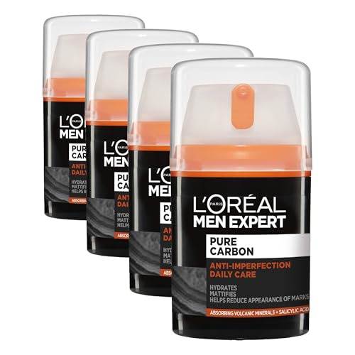 Image of L’Oréal Paris men expert Pure Carbon Anti Imperfection Daily Care Face Cream, 50ml (Pack of 4)