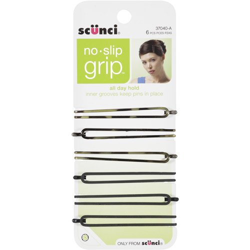 Scunci 6 Piece 3704003A048 No-Slip Grip Oval Bobby Pins Assorted Colors, 0.8 Ounce #TOP3