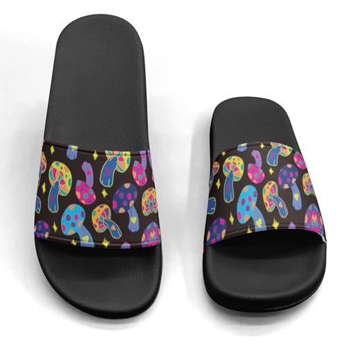 Mushroom Birds Design Slippers Sandals for Women Men Casual Athletic Sandals Pool Shower Indoor Outdoor Slide Slippers4