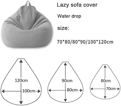Miniatura 5 de Funda de sofá Puff Gigante Sillas sin relleno de tela de lino, puf puff puf puf puff salón Puff (39.4 x 47.2 in, gris oscuro-funda de sofá)