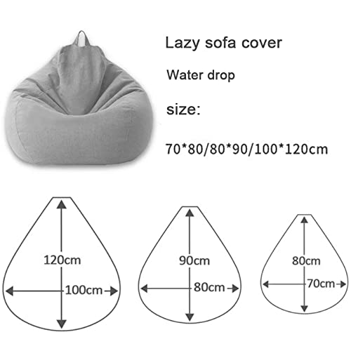Funda para sofá, sillones gigantes sin relleno, tela de lino, tumbona, puf, puf, tatami, salón, 70 x 80 cm, gris oscuro, funda de sofá - imagen 3