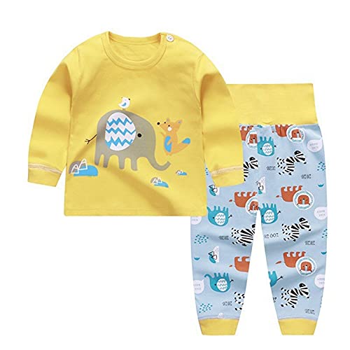 Bold N Elegant Cotton Full Sleeve Cute Funny Cartoon Print Tshirt Pajama Pant Set Sweatshirt Joggers Clothing Set for Baby Boy Girl
