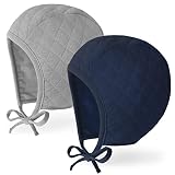 JELLYTREE Baby Hat Bonnet Quilted Pilot Cap Warm Muslin Lined Cotton Toddler Boys Girls Fashion Infa
