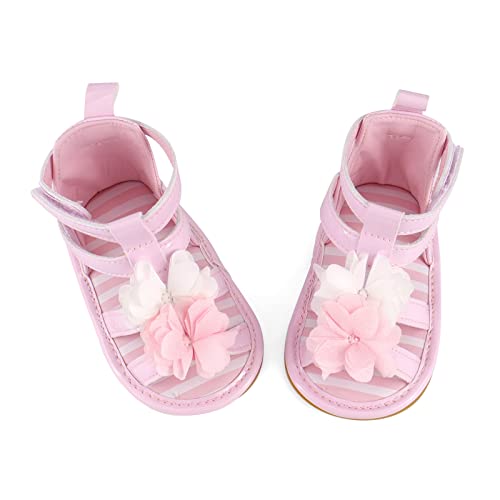 Estamico Baby Girls Sandals Summer Flower Non-Slip Shoes Infant First Walk Outdoor Shoes, Pink 6-12 Months #TOP1