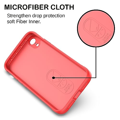 Image of Amazon Brand - Solimo Mobile Cover for Apple iPhone XR | Full Camera Protection | Liquid Silicon Case | Flexible Bumper Case for Apple iPhone XR (Red)