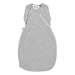Tommee Tippee Swaddle Bag for Newborns, 0-3m, 1.0 Tog for 20-24°C, Sky Grey Marl Sleeping Bag, Soft Cotton-Rich Fabric, Healthy Hip Development Design, Bottom to Top Zip