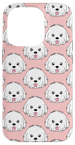 Maltese Dog Face Phone Case Gifts Pattern Baby Dog Pink Case for iPhone 14 Pro
