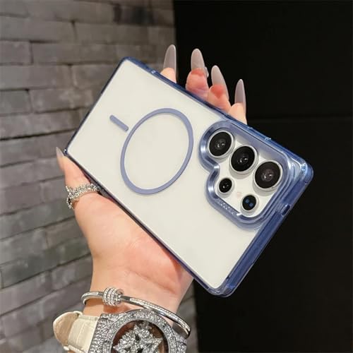 Coque de chargement sans fil magnétique antichoc pour smartphone Galaxy S23 FE bleu