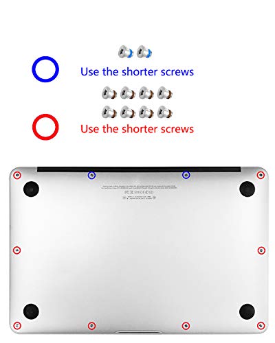 DAFUNY 8 Pack Rubber Case Feet + 2 Set (20pcs) Repair Replacement Screws Set + 1pcs 5-Point Pentalobe Screwdriver Compatible with Unibody MacBook Retina for A1425 A1502 A1398 13