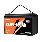 Yeagulch Batterie LiFePO4 12V 150Ah – BMS 100A Intégré, 1920Wh, Batterie Lithium Rechargeable Haute Performance pour Camping-Car, Solaire et Applications Hors Réseau