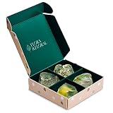 Flora & Floral Clear Vegan Bath Soap, Gift Set 4 pc, Heart Shaped Body Soap with Argan and Coconut O