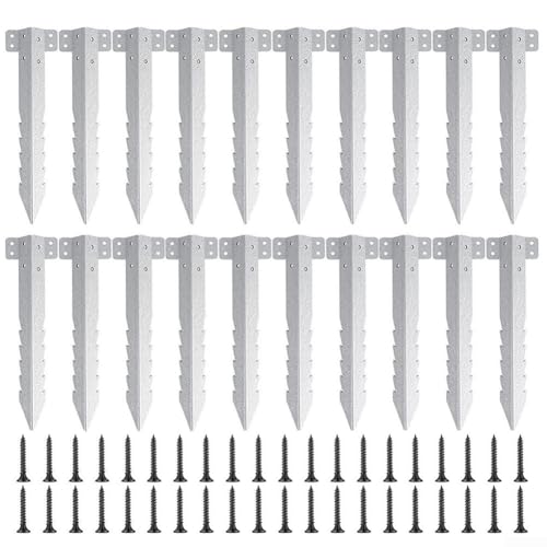Supporti per traversine ferroviarie a dente di sega - pali per traversine pesanti per bordi del giardino vialetto, supporti a dente di sega in acciaio zincato per aiuole da giardino in legno con viti