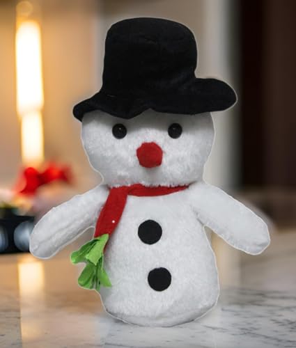 Image of Tickles Soft Stuffed Plush Christmas Snowman with Muffler & Hat Toy for Kids Birthday Gift (Size: 30 cm Color White)